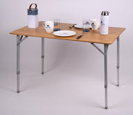Campingtisch, Bambus, faltbar, Beine alufarbig, 100 x 65 cm