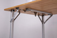 Campingtisch, Bambus, faltbar, Beine alufarbig, 100 x 65 cm