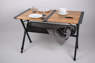 Campingtisch, Bambus, Rolltisch, 110 x 70 cm
