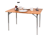 Campingtisch, Bambus, faltbar, Beine alufarbig, 80 × 60 cm
