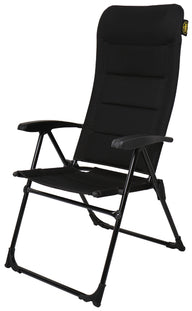 Chaise de camping Camp4 MALAGA MESH - réglable en 4 directions, noire, maille 3D