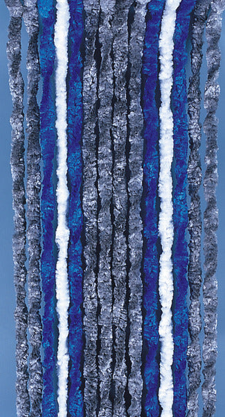 Flauschvorhang 56 x 185 cm, grau/blau/weiß für Caravantüren