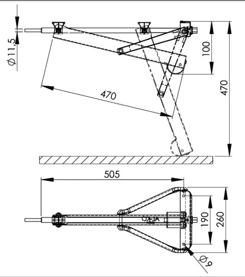 Supporto a innesto AL-KO normale 800 kg, dimensione di installazione 505 mm