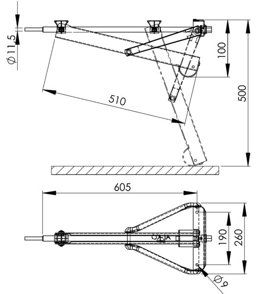 AL-KO Steckstütze normal 800kg, Einbaumaß 605mm