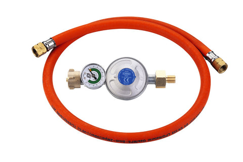 Regolatore di pressione per 50mb, con tubo da 85cm per bombola in vetro