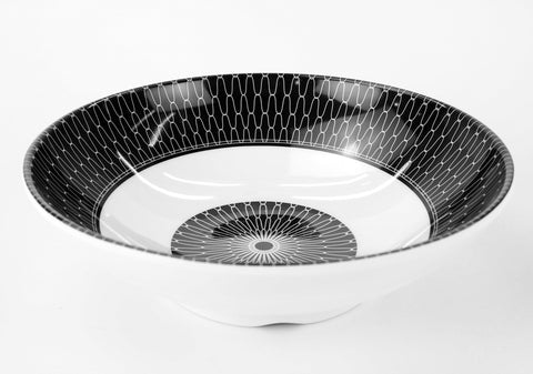 Set di stoviglie in melamina Camp4 Premium nero-bianco - per 4 persone