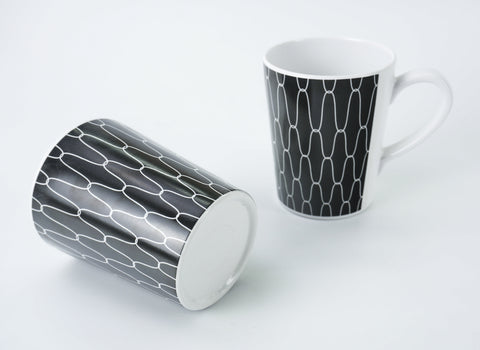 Set di stoviglie in melamina Camp4 Premium nero-bianco - per 4 persone