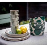 Becher, 4er Set, MONSTERA STRIPES
