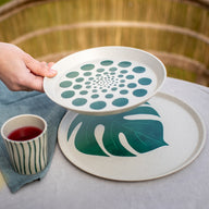 Becher, 4er Set, MONSTERA STRIPES