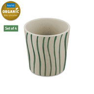 Becher, 4er Set, MONSTERA STRIPES