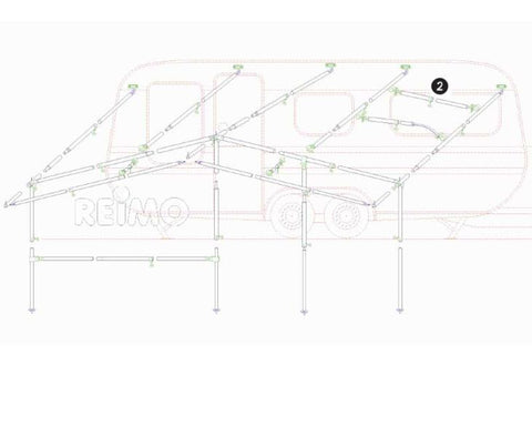 Tirante/asta di supporto del tetto in alluminio 160-260 cm, 3 parti