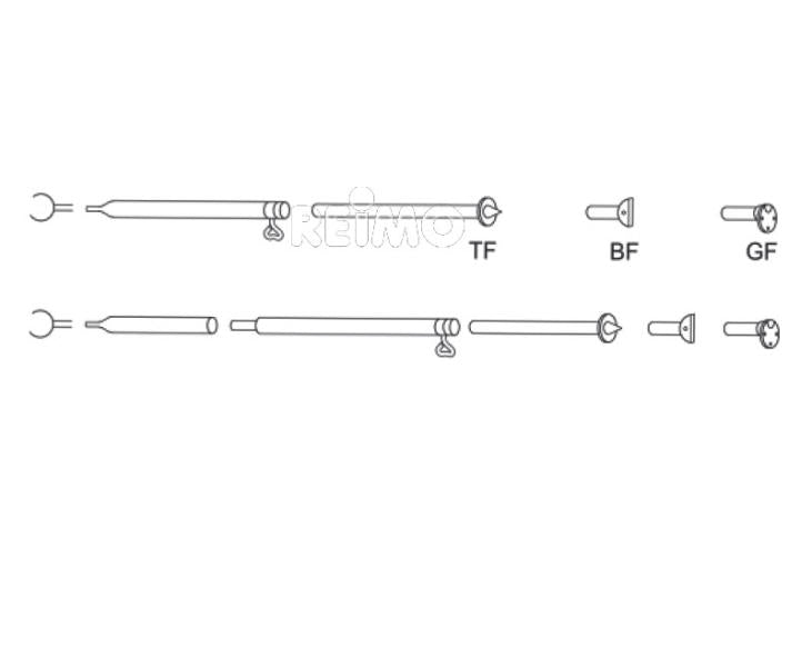 Sturmstange Stahl mit Gelenkfuß 1mm