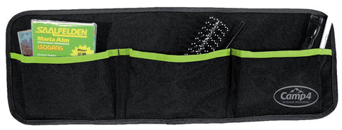 Utensilo Tessa 3, con 3 tasche, nero/lime, L60xH20cm, chiusura con occhielli
