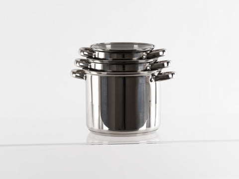 Ensemble de casseroles en acier inoxydable avec couvercle en verre Camp4 - 6 pièces