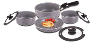 Aluminium Topfset mit abnehmbarem Griff