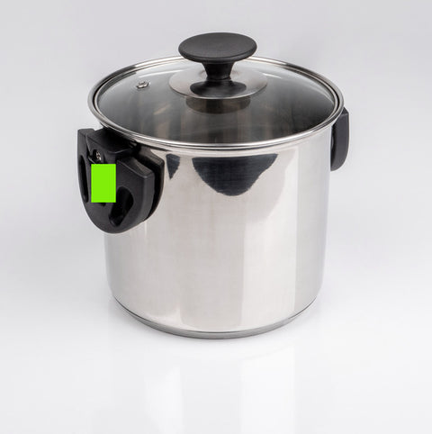 Ensemble de casseroles en acier inoxydable Camp4 6 pièces - Avec poignées pliables et couvercle en verre