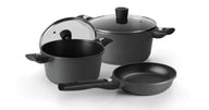 Set di pentole, alluminio, Camp4, con rivestimento antiaderente, 5 pezzi