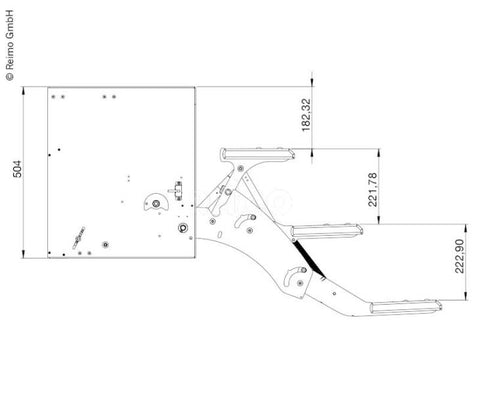 Gradino a 3 gradini, larghezza pedana 530 mm, motore a destra