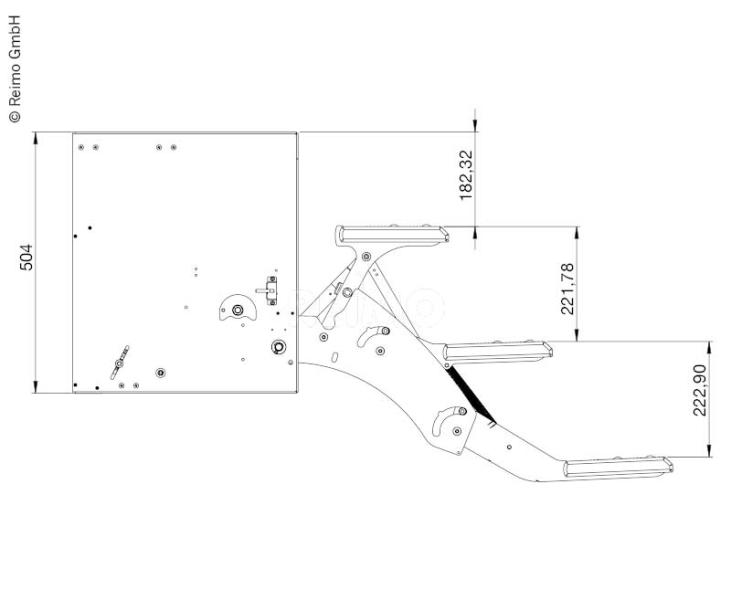 Trittstufe 3-stufig, Trittbrettbreite 530mm, Motor rechts