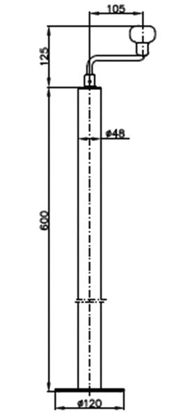 Stützrohr ST 48-120m.Kurb