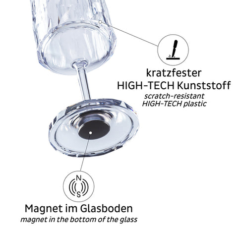 Verres magnétiques en plastique WINE 0,3 l avec coussinets - lot de 2 