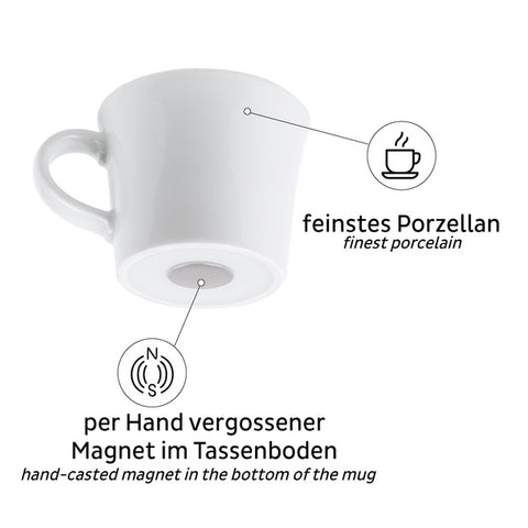 Tasses à expresso magnétiques en porcelaine - Lot de 2
