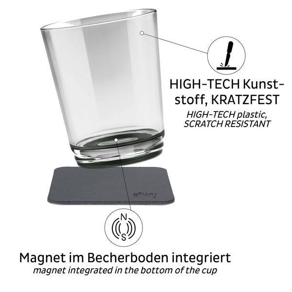 Magnet-Kunststoff-Trinkbecher PEARL GRY - 2er Set