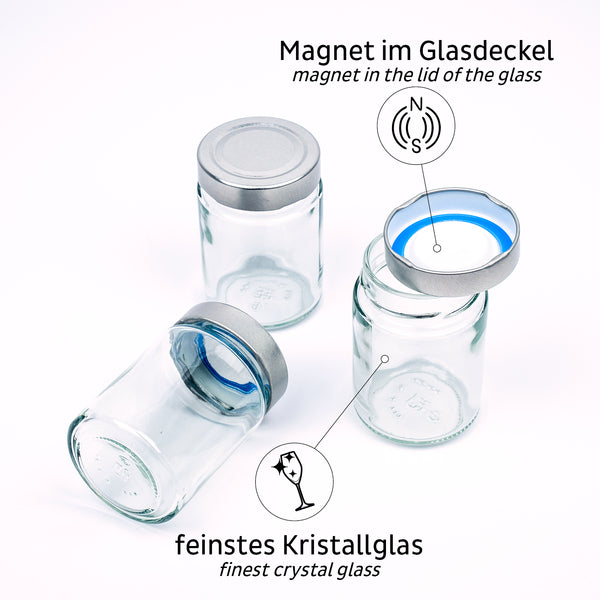 Feinkost-Magnetgläser BLACK &amp; CLASSY - 192 ml