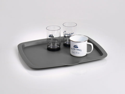 Scolapiatti in silicone Camp4 50x42x6/16 cm - Bianco/Grigio