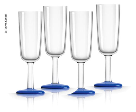 Set di 4 bicchieri da champagne in plastica