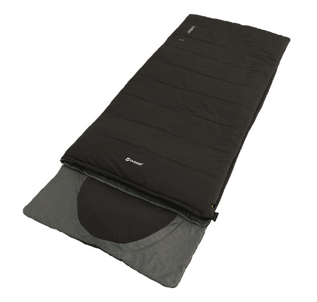 Deckenschlafsack Contour schwarz, 220x85cm, integriertes Kissen