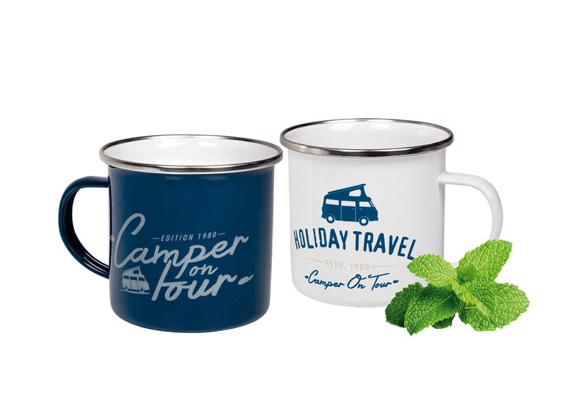 HOLIDAY TRAVEL Bay City Emaille-Becher 2er Set