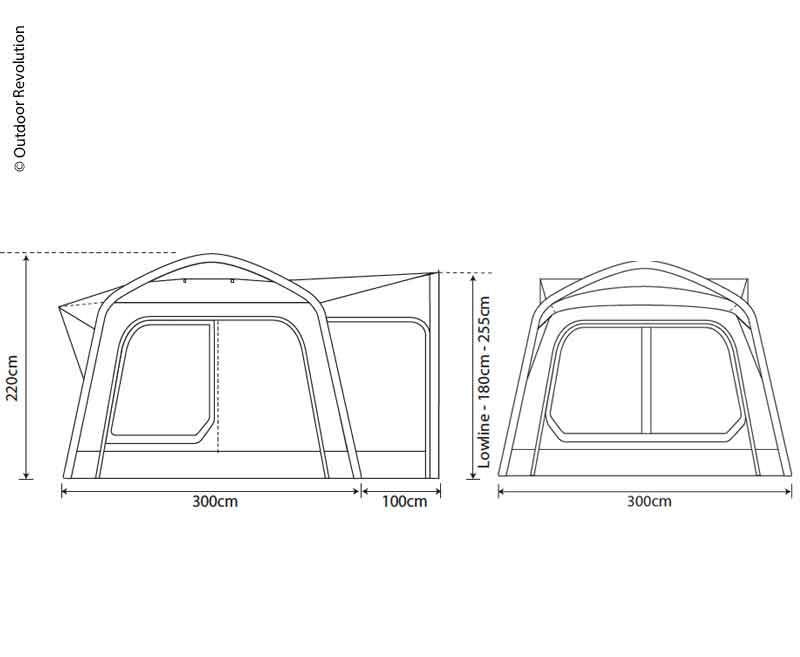 Outdoor Revolution Movelite 1 Busvorzelt - B300xT300 / H180-255cm