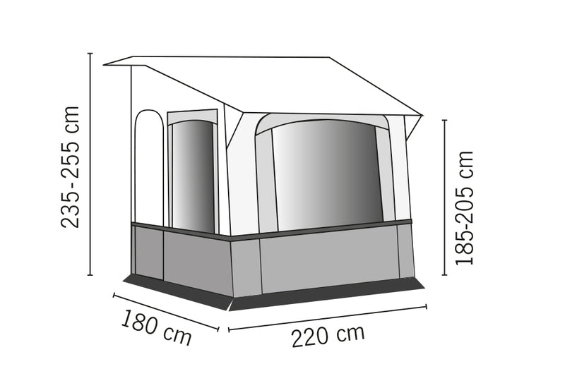 Wintervorzelt CORTINA 3 für Wohnwagen