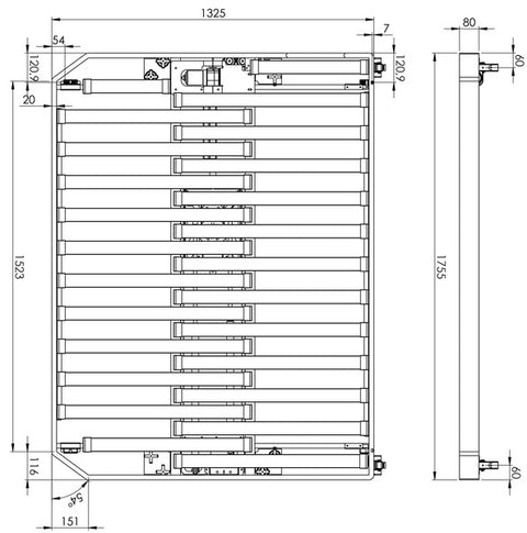 Letto pieghevole elettrico - 1755 x 1325 mm