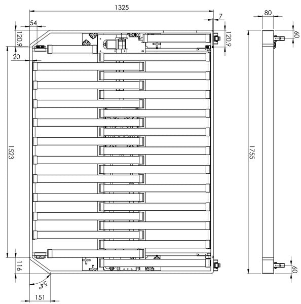 Hubbett elektrisch - 1755 x 1325 mm