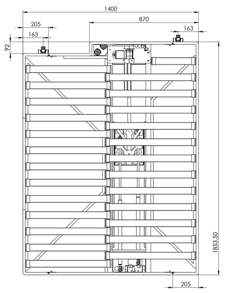 Carbest Hubbett elektrisch - 1853 x 1400 mm