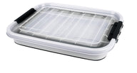 Coffre de rangement 65l pliable avec couvercle et roulettes, 72 x 53 x 10/31cm