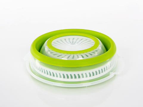Centrifuga per insalata pieghevole Camp4 con coperchio - anche colino e ciotola