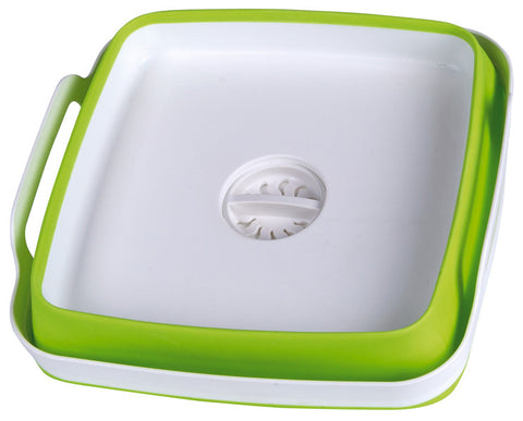 Camp4 Bacinella con scarico a pavimento 31,5x30x7/20cm - Bianco/Lime