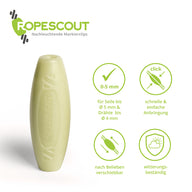 Clip di segnalazione fotoluminescenti Ropescout – 8 pezzi, protezione anti-inciampo per tiranti e corde di ancoraggio