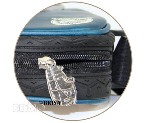 Borsa a tracolla VW Collection "Tire Tread", 25x35x10cm, blu/grigio