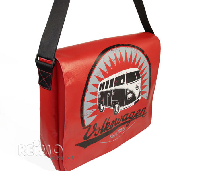 VW Collection Schultertasche"Bulli",aus LKW-Plane,33x40x12cm, rot