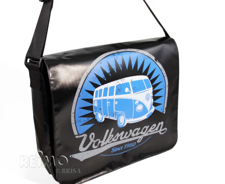 VW Collection Schultertasche"Bulli",aus LKW-Plane,33x40x12cm, schwarz