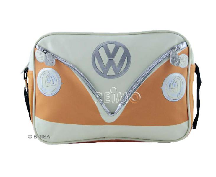 VW Collection T1 Bulli Bus Schultertasche Quer - orange/creme