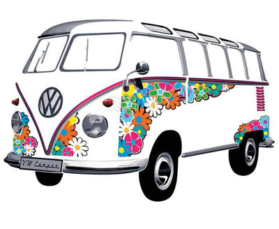 VW Collection T1 Bulli Bus Wandtattoo - Flower