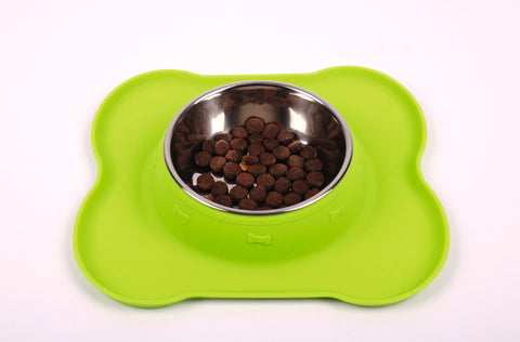 Gamelle pour chien Camp4 en acier inoxydable FRIDA avec tapis en silicone