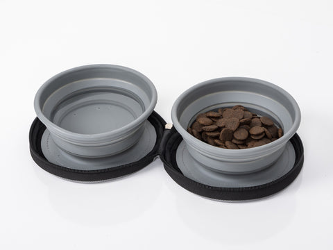 Gamelle pour chien LUCY avec 2 gamelles pliables en silicone