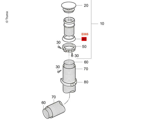 Bague d'étanchéité pour cheminée Truma