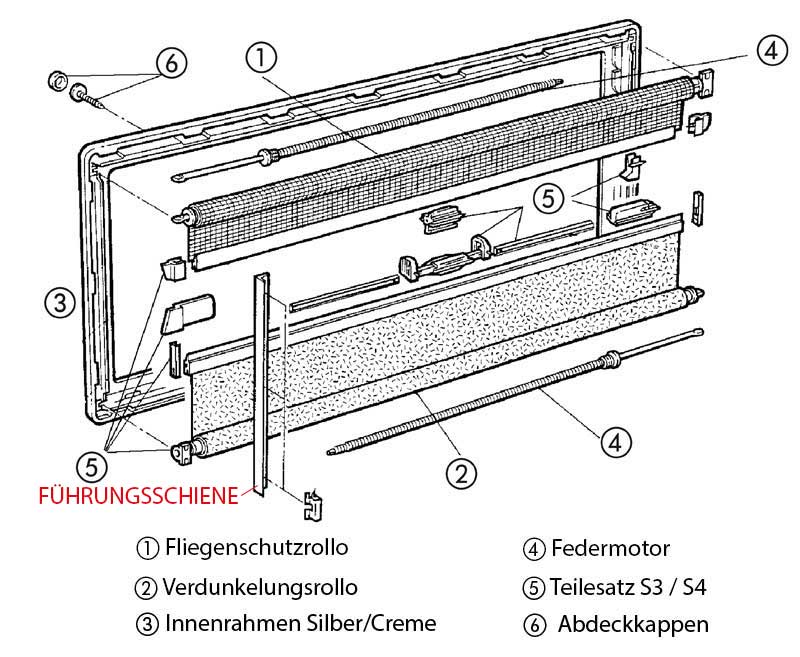 Führungsschiene f.Innenrahmen Rollosystem